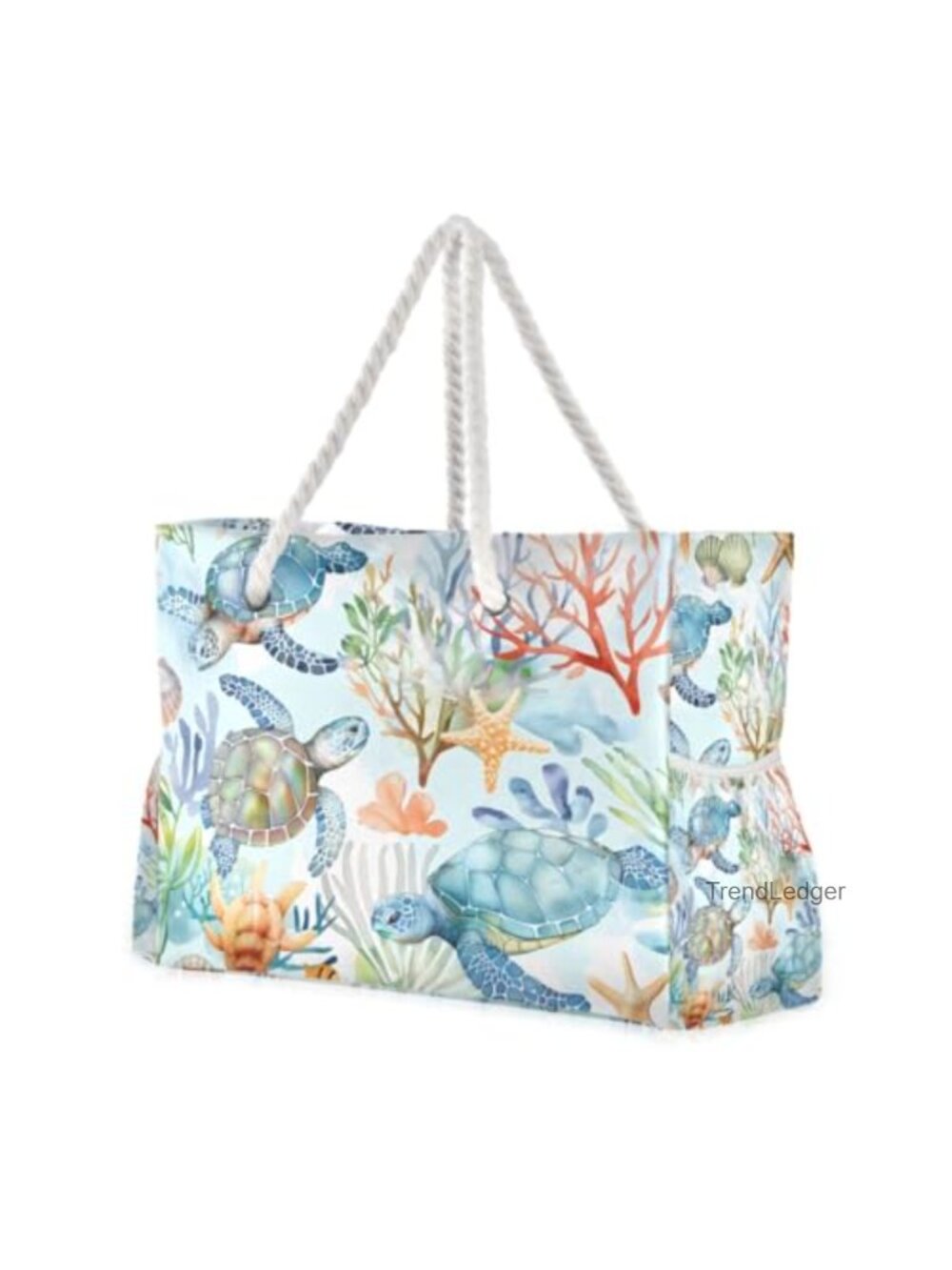 Large Canvas Beach Tote Water Resistant Shoulder Bag for Gym Travel